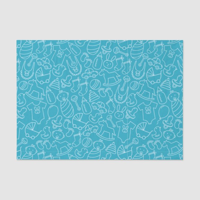 It's a Boy Blue Baby Shower Tissue Paper (Front)