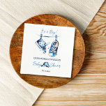 It's a boy blue baby sports shoe cap baby shower napkins<br><div class="desc">It's a boy blue baby shower tableware personalized napkins blue sport shoes blue cap simple modern watercolor nice for sporty people</div>
