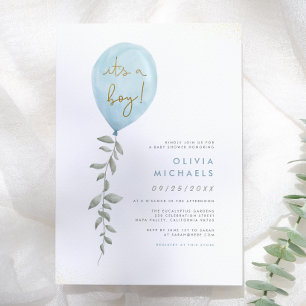 Its A Boy Blue Balloon Baby Shower Budget