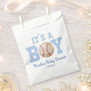 It's A Boy! Blue Baseball Baby Shower Favor Bag