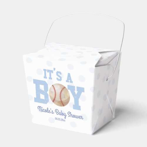 Its A Boy Blue Baseball Baby Shower Favor Boxes