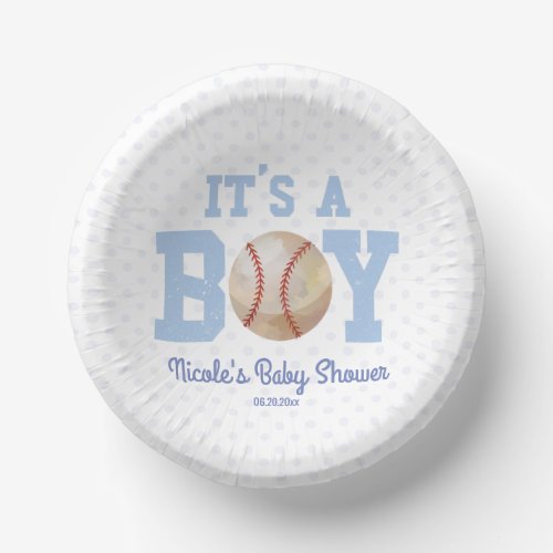 Its A Boy Blue Baseball Baby Shower Paper Bowls