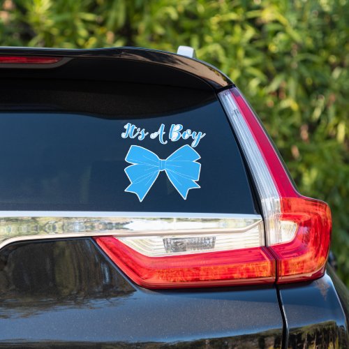 Its A Boy Blue Bow Personalized Sticker