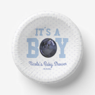 It's A Boy! Blue Bowling Baby Shower Paper Bowls