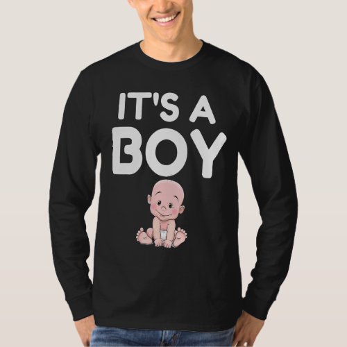Its A Boy Blue Boy Baby Shower Adoption Gender Re T_Shirt