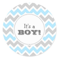It's a BOY! blue chevron envelope seal