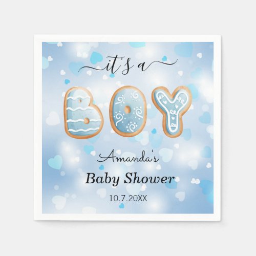 Its a Boy Blue Cookies Baby Shower  Napkins