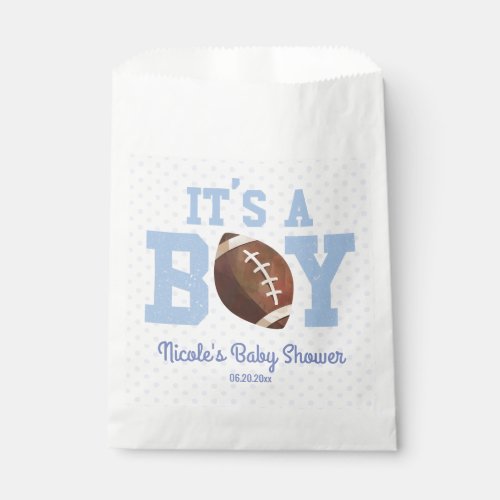 Its A Boy Blue Football Baby Shower Favor Bag