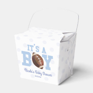 It's A Boy! Blue Football Baby Shower Favor Boxes