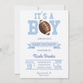 It's A Boy! Blue Football Baby Shower Invitation (Front)