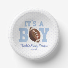 It&#39;s A Boy! Blue Football Baby Shower Paper Bowls
