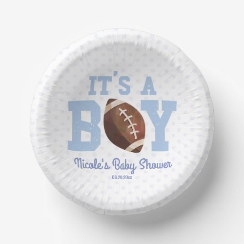 Its A Boy Blue Football Baby Shower Paper Bowls