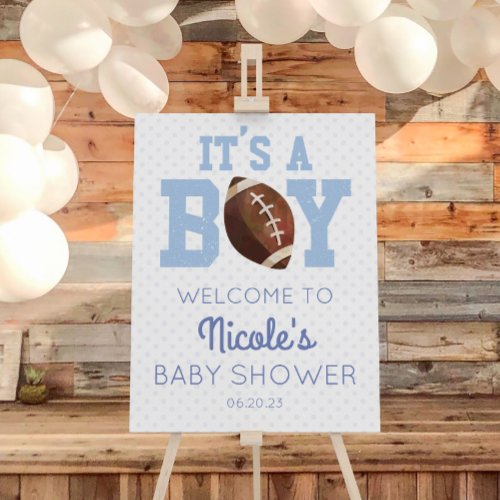 Its A Boy Blue Football Baby Shower Welcome Sign