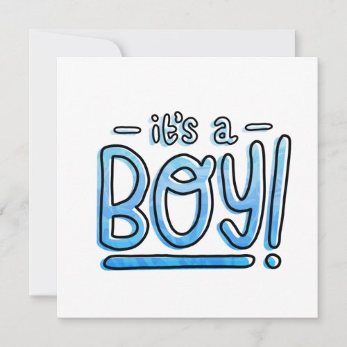 Its A Boy Blue Gradient Congratulations Holiday Card
