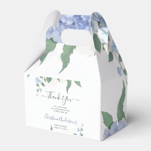  Its A Boy Blue Hydrangea Botanical Baby Shower Favor Boxes