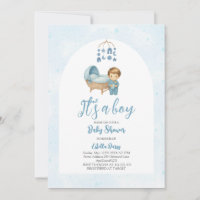 It's a Boy Blue Mobile Crib Baby Cot Baby Shower