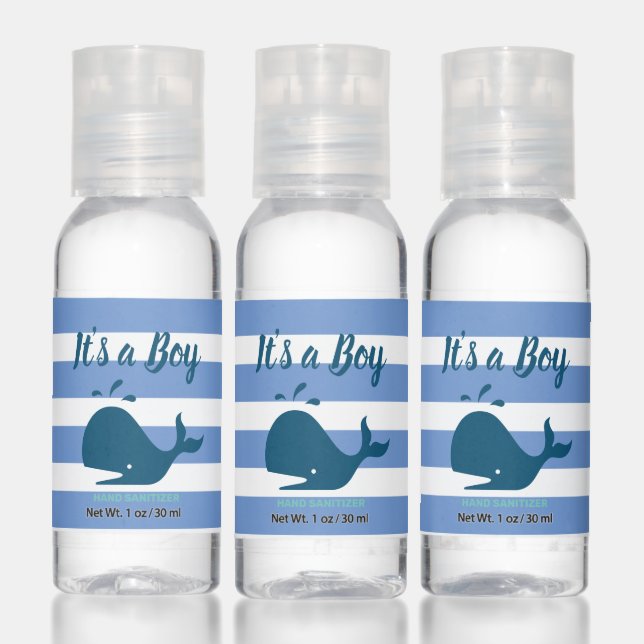 It's a Boy Blue Nautical Whale Minimal Hand Sanitizer (Set)