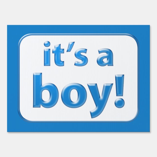Its A Boy! Blue New Baby Yard Sign (Front)