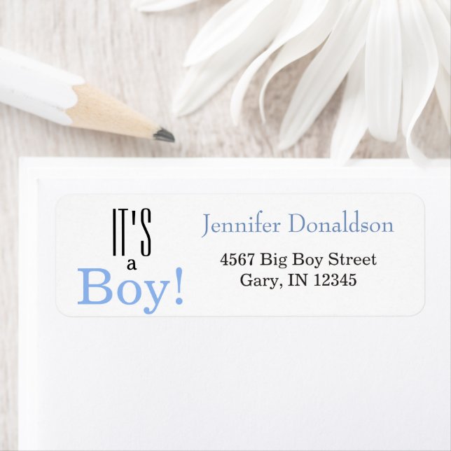 Its a Boy! Blue Return Address Labels (Insitu)