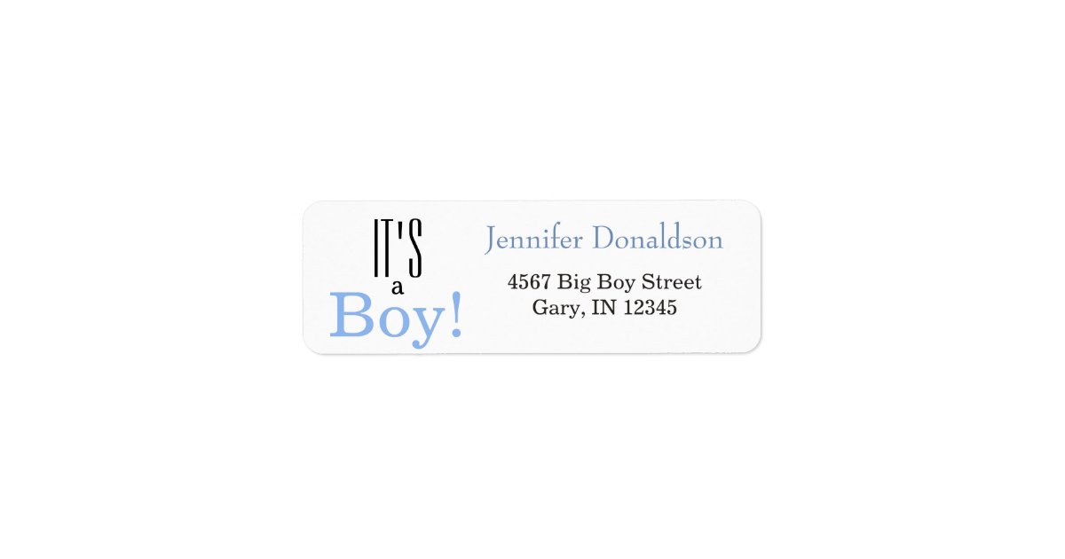 Its a Boy! Blue Return Address Labels | Zazzle