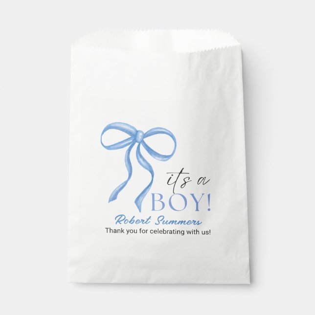 It's a Boy Blue Ribbon Favor Bag (Front)