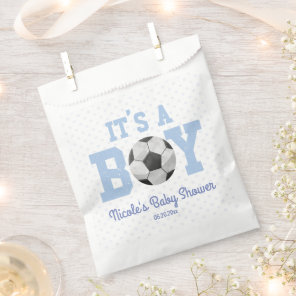 It's A Boy! Blue Soccer Ball Baby Shower Favor Bag