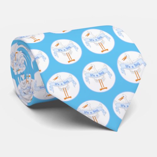 Its A Boy Blue Stork Neck Tie