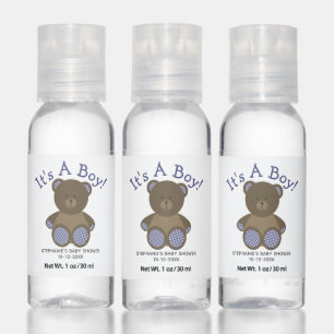 It's a Boy Blue Teddy Bear Classic Baby Shower Hand Sanitizer
