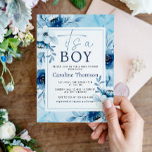Its a Boy Blue Watercolor Baby Shower