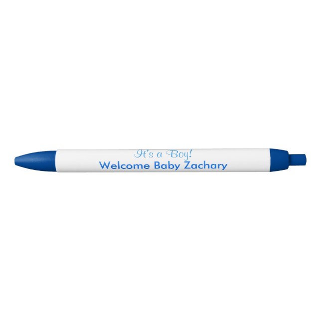 It's A Boy Blue White Announcements Pen (Front)