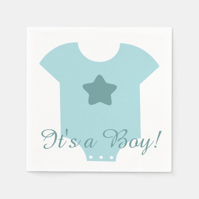 It's a Boy Bodysuit Announcement Paper Napkin Set (Front)
