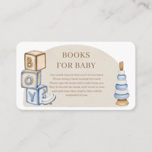 Its A Boy  Boho Blocks And Toys Books For Baby Enclosure Card