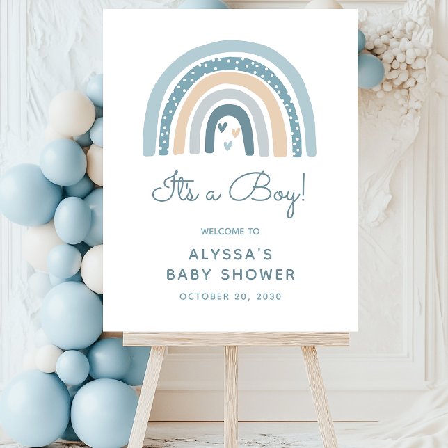 It's A Boy Boho Rainbow Baby Shower Welcome Sign (Creator Uploaded)