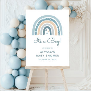 It's A Boy Boho Rainbow Baby Shower Welcome Sign