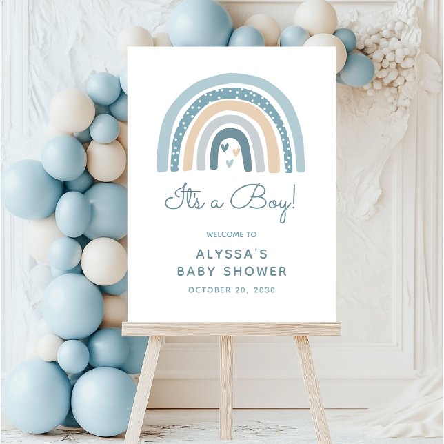 It's A Boy Boho Rainbow Baby Shower Welcome Sign (Creator Uploaded)