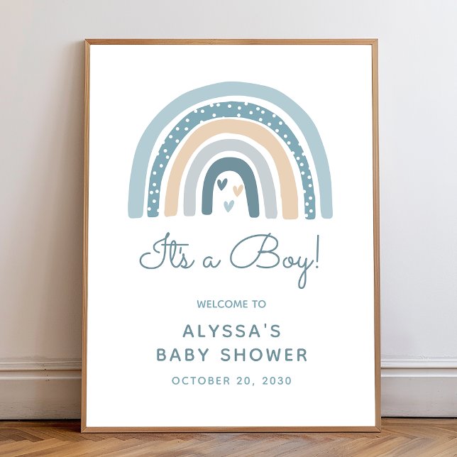 It's A Boy Boho Rainbow Baby Shower Welcome Sign (Creator Uploaded)