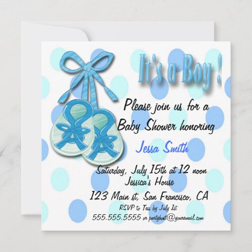 Its a Boy _ Booties Baby Shower Invitations