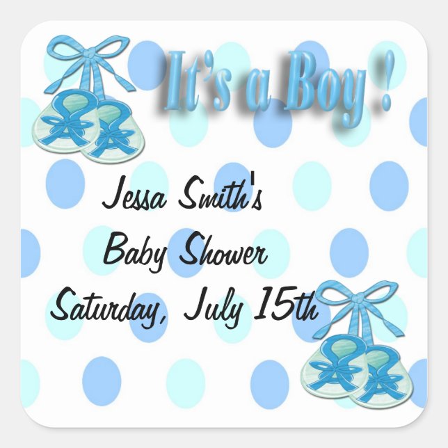 It's a Boy - Booties Shower Favor stickers (Front)