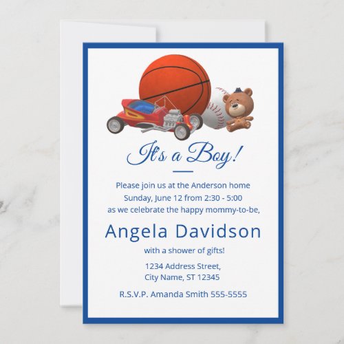 Its a Boy Boy Toys Invitation