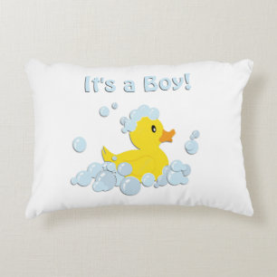 It's a Boy Bubble Baby Shower Blue Decorative Pillow