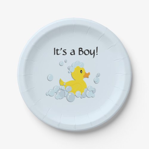 Its a Boy Bubble Baby Shower Blue Paper Plates