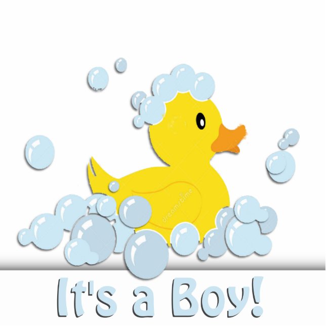 It's a Boy Bubble Baby Shower Blue Statuette (Front)