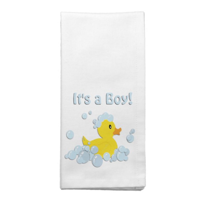 It's a Boy Bubble Baby Shower Cloth Napkin (Folded)