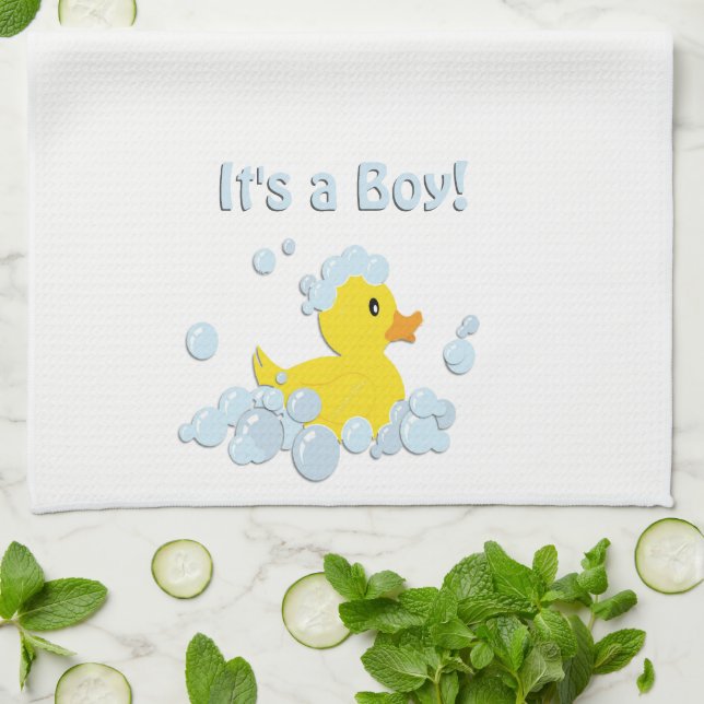 It's a Boy Bubble Baby Shower Towel (Folded)