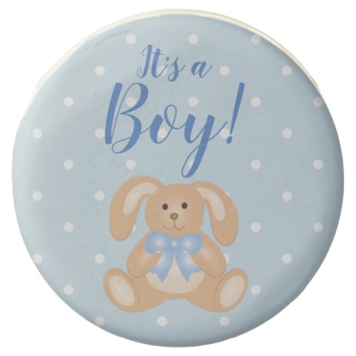 Its a Boy Bunny Rabbit Pastel Blue Baby Shower Chocolate Covered Oreo