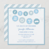 It's A Boy Bunting Banner Baby Shower Invite (Front/Back)