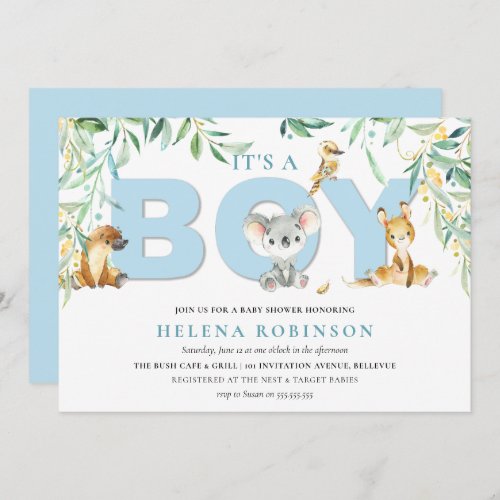 Its A Boy Bush Babies Baby Shower Invitations