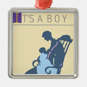 <It's a Boy> by Steve Collier Metal Ornament