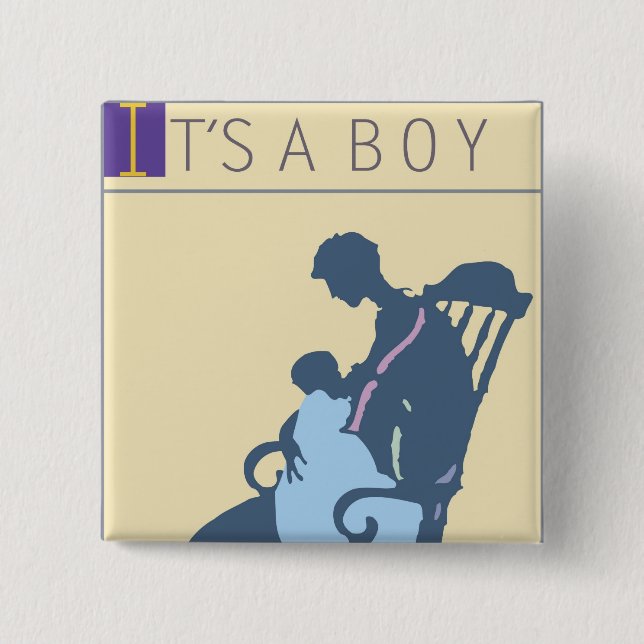 <It's a Boy> by Steve Collier Pinback Button (Front)