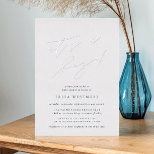 It's a Boy Calligraphy Baby Shower Foil Invitation